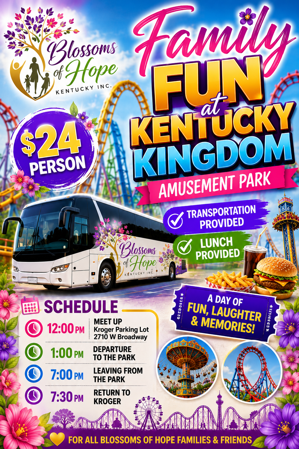 Family Fun at Kentucky Kingdom event flyer from July 15, 2026